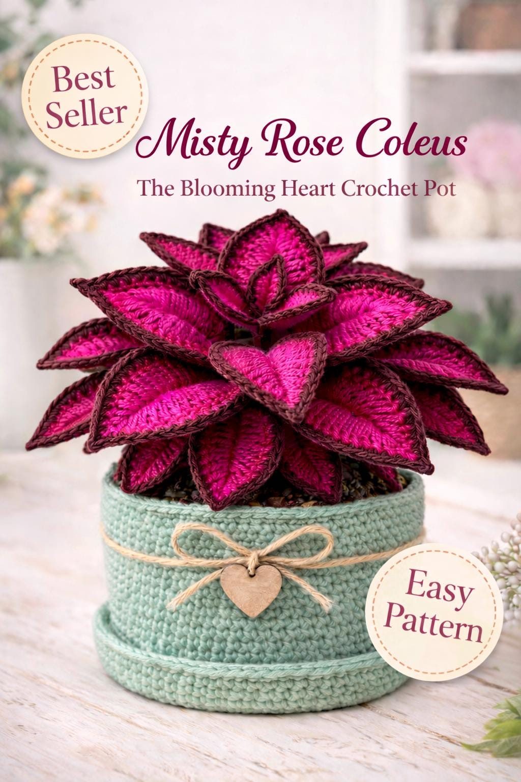 30 Plant Crochet Patterns to Brighten Home Decor and Gift Giving 8 Misty Rose Coleus Crochet Plant Pattern