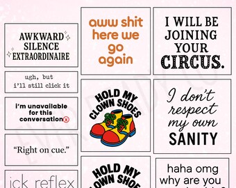 Sarcastic Quote PNG Bundle: Funny Text Clipart for Mugs, Shirts (Digital Download)