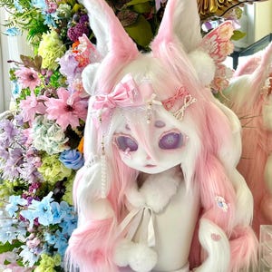 Yume-Kawaii Kemono Fursuit Kopf: Fox Bunny Cosplay Maske