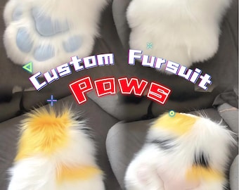 Custom Fursuit Hand Paws Puffy Kemono Paws Kawaii Furry Cosplay Gloves Custom Furry Paws Fursuit Gloves for Anime Convention Cosplay