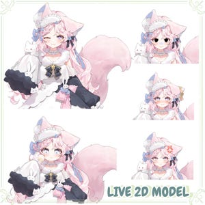 Premade VTuber Live2d model | Pink Sweet Girl With Mic | VTuber Studio