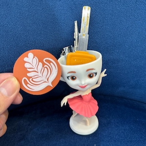 Ballerina Coffee Cup Figurine: Hidden Storage Trinket Box