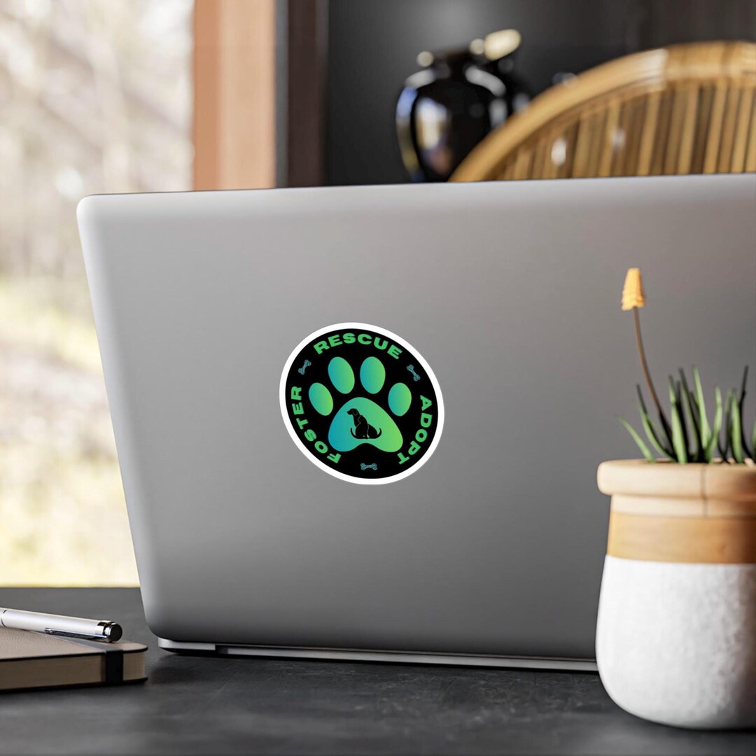 Pet Rescue Sticker Rescue Foster Adopt Vinyl Decal Sticker, Paw Print Bumper Sticker, Pet ...