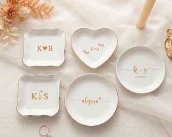 Personligt smyckesfat, Anpassad namnringsfat, Brudtärnepresent, Förlovningsbruddusch, Födelsedagspresent till henne, Examenspresent, Present till mamma