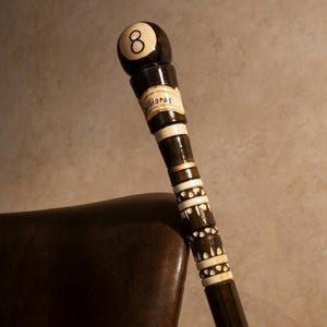Pool Cane, Handmade Wooden Cane, Walking Stick, Fancy Cane, Unique Cane, Collectors Cane, Custom Cane, Walking Accessory