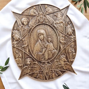 The Unburnt Bush Icon, Theotokos of the Unburnt Bush, Orthodox Virgin Mary Icon, Holy Theotokos Icon, Orthodox Christian Icon,Christian Gift