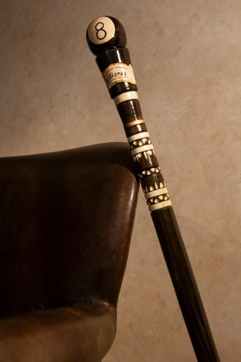 Pool Cane, Handmade Wooden Cane, Walking Stick, Fancy Cane, Unique Cane ...