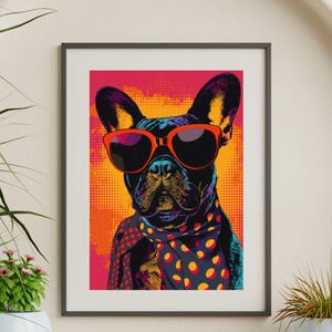 Colourful Pop Art French Bulldog Print – Vibrant Dog Wall Art, Modern Pet Portrait, Instant Download