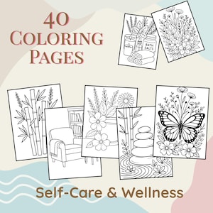 Self-Care Wellness Coloring Book | Affirmations & Mindfulness for Adults | Instant PDF Download | US + UK Print