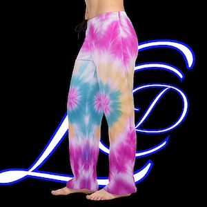 Pink Mehrfarbiger Batik Print - Damen Pyjama Hose