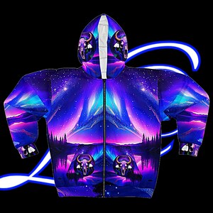 Bison Medicine Wheel - Unisex Zip Hoodie.