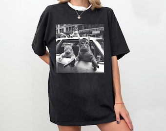 Camiseta divertida de Cat Gang, camiseta con meme, regalo para amantes de los gatos