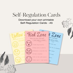 Pósteres de zonas emocionales (rojo, verde y azul): tabla de sentimientos imprimible para niños