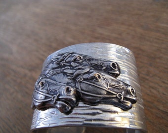 Horses Running Cuff Bracelet - Very Pretty -