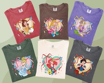 Comfort Colors® Disney Princess Shirt, Cinderella Sweatshirt, Snow White Tee, Little Mermaid Tee, Rapunzel Tee, Aurora Shirt, d049