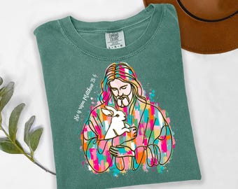 Comfort Colors®  Christian Easter Shirt, He Is Risen Shirt, Jesus Easter Bunny T-Shirt For Women, Easter Gift For Her, Church Outfit t776