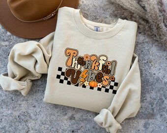Thankful Shirt , Thanksgiving Sweatshirt, Cute Fall Hoodie, Fall Shirt, Religious Gift Idea, Retro Fall Season, Autumn Tees, Mom Gift, 171