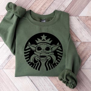 Star Wars Baby Yoda Shirt, Starbucks Yoda Shirt, Coffee Lover Gift, Star Wars Disney Shirt, Mandalorian T-shirt, Disney Baby Yoda Shirt 352 zdjęcie 3