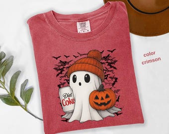 Comfort Colors® Halloween Diet Coke Ghost Shirt, Diet Coke Ghost Sweater, Funny Skeleton Diet Coke Sweatshirt, Diet Coke Lover Shirt, a201