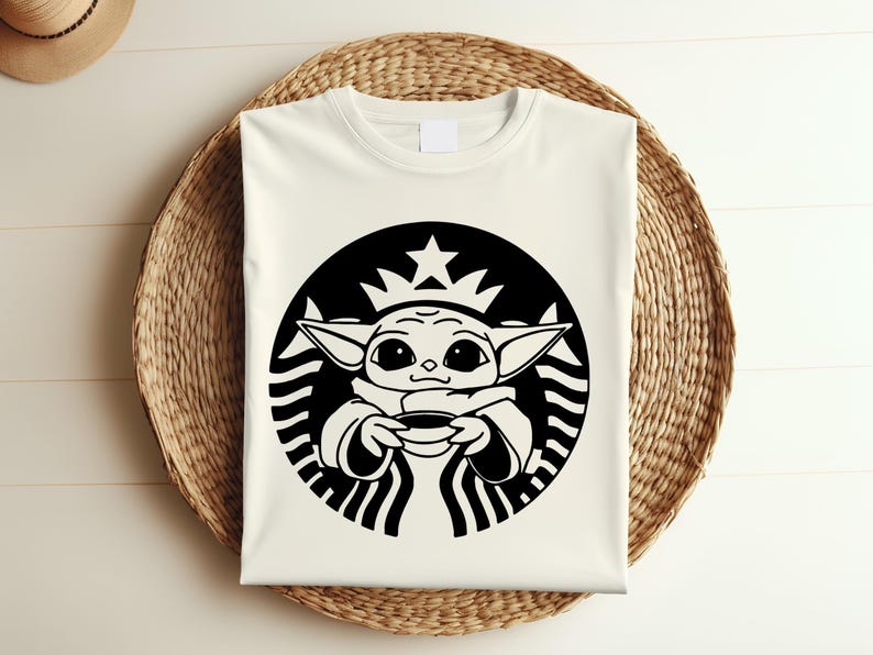 Star Wars Baby Yoda Shirt, Starbucks Yoda Shirt, Coffee Lover Gift, Star Wars Disney Shirt, Mandalorian T-shirt, Disney Baby Yoda Shirt 352 zdjęcie 1