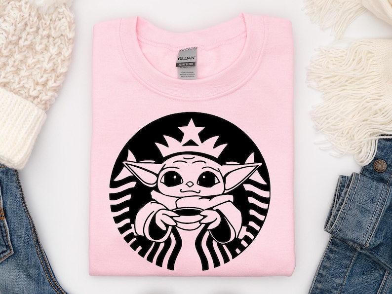 Star Wars Baby Yoda Shirt, Starbucks Yoda Shirt, Coffee Lover Gift, Star Wars Disney Shirt, Mandalorian T-shirt, Disney Baby Yoda Shirt 352 zdjęcie 5