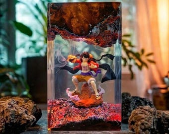 1 lámpara diorama de resina 4G de pirata / Figura coleccionable de anime y manga / Regalo único para decoración de escritorio para fans otaku