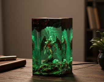Diorama de resina inspirado en Angron, escultura de berserker de Grimdark