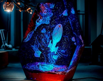 Lámpara de Star Trek Voyager / Diorama de resina NCC-74656 con LED