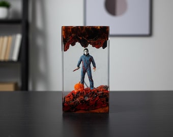 Diorama de resina de Michael Myers, artículo de colección de la película de terror de Halloween.