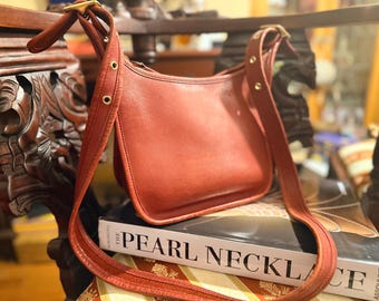 Vintage Genuine Leather Crossbody Coach Reddish Brown Messenger Bag