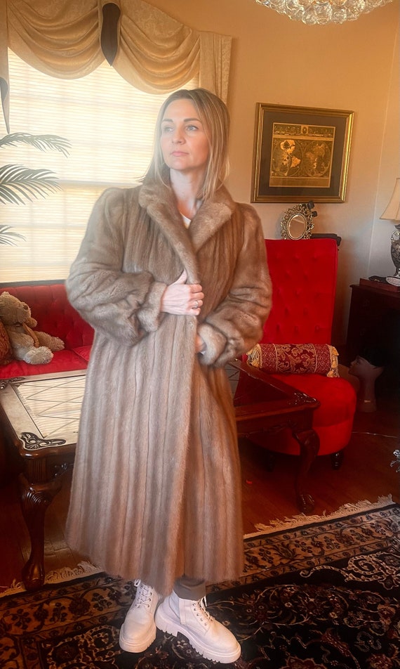 Darling Beige Light Brown Genuine Mink Fur Coat Fu