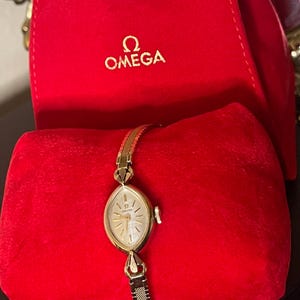 Dainty Elegant Ladies Cocktail Omega Gold Tone Watch Vintage 10k Rolled Gold Working Condition Mechanical