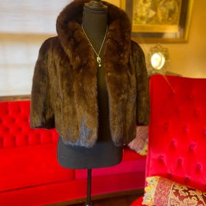 Luxurious Silky Soft Dark Brown Mink Fur Stole / Supple Dark Mink Fur Cape One Size S M L 6 8 10