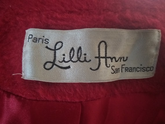 Vintage Lilli Ann Paris Classic Lipstick Red Wool… - image 6