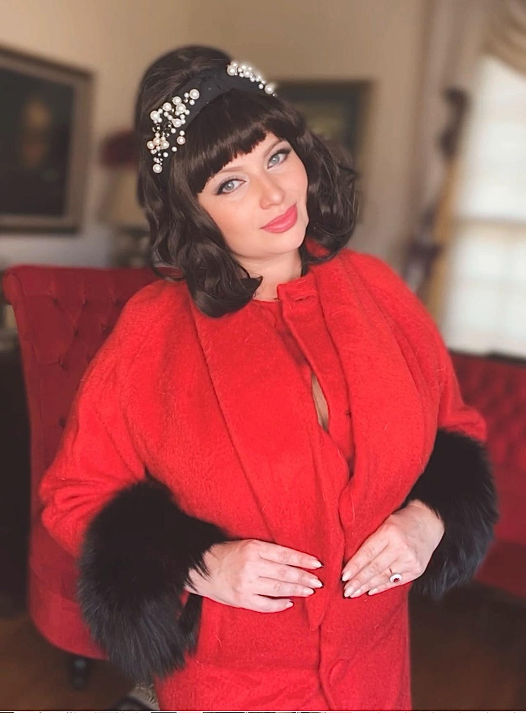 lilli ann ヴィンテージ ウール ロングコート 黒 Vintage 60's Black