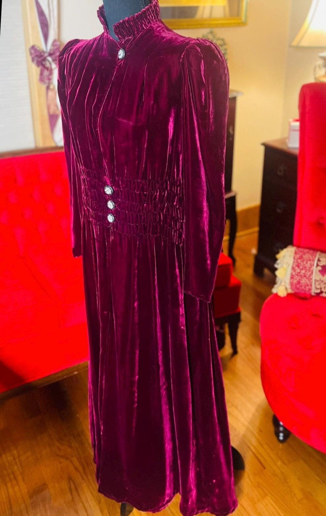 Women's Vintage Silk Wine Jacket S