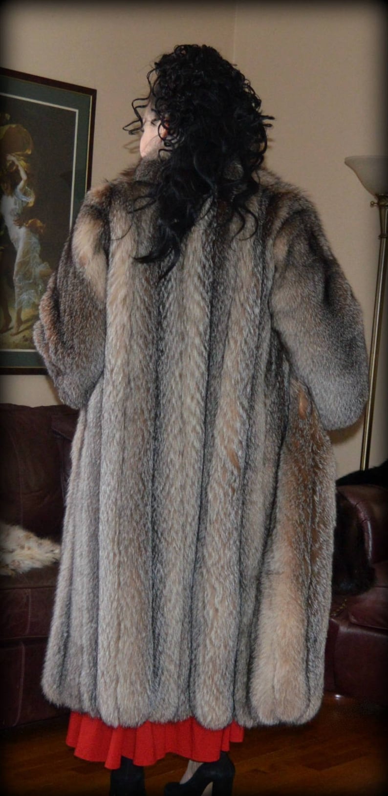 Royal Genuine Crystal Fox Fur Coat / Full Length Fox Fur Coat Etsy Sweden