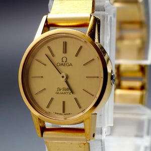 Ultra Elegant Vintage Omega De Ville Ladies Watch Quartz Classic Gold Tone Swiss Made Mint Condition Working Perfectly Quartz