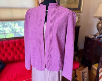 Fabulous Dusty Pink Vintage Faux Suede 1980s Light Jacket Sz Small Medium 4 6 8