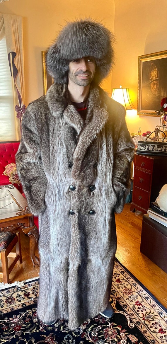 Unisex Mens Raccoon Fur / Size Large Extra Large /