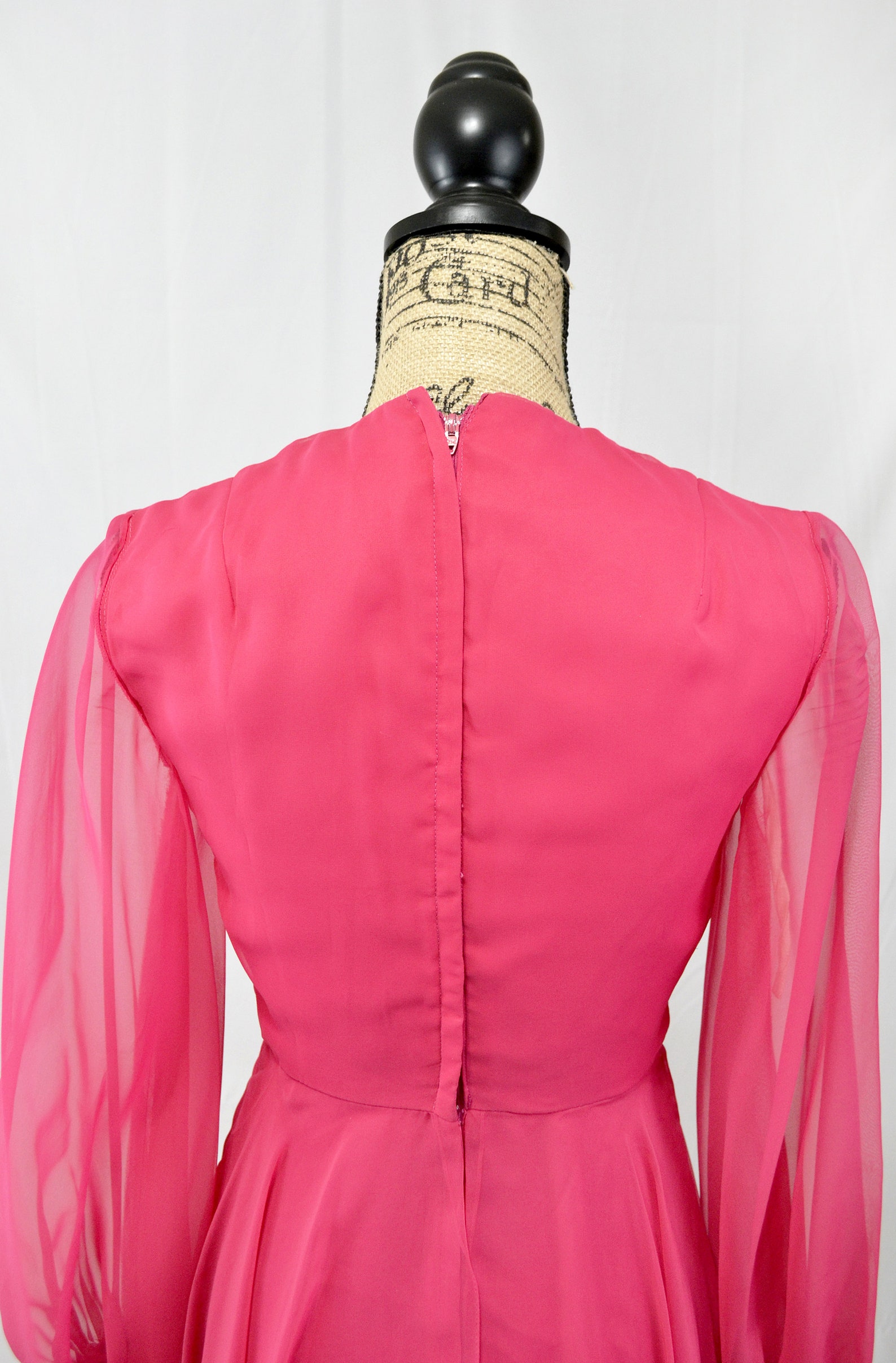 Vintage 70s hot pink formal chiffon dress Mike Benet Formals | Etsy