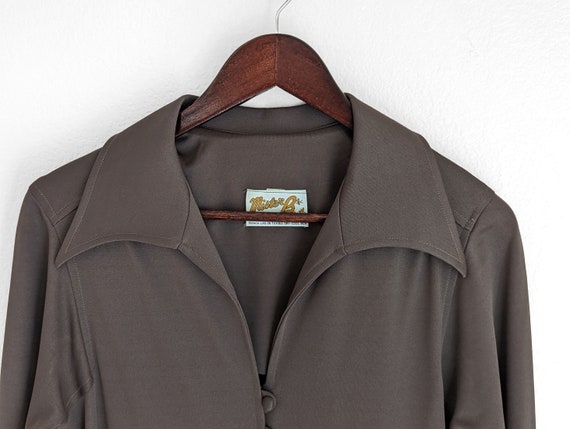 Vintage 70s brown bell bottom jumpsuit, flared ju… - image 2