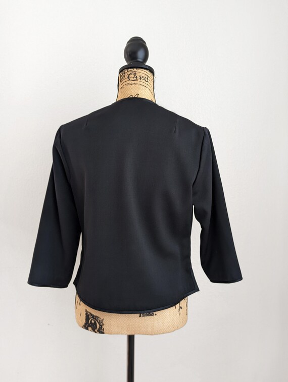 Vintage 60s black Chinese jacket, tailored black … - image 8