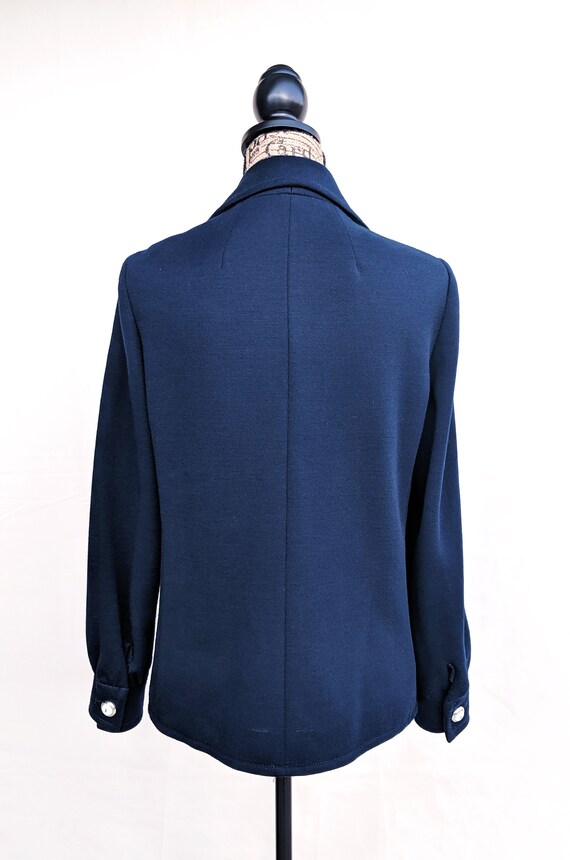 70s navy jacket, vintage button down shirt jacket… - image 4