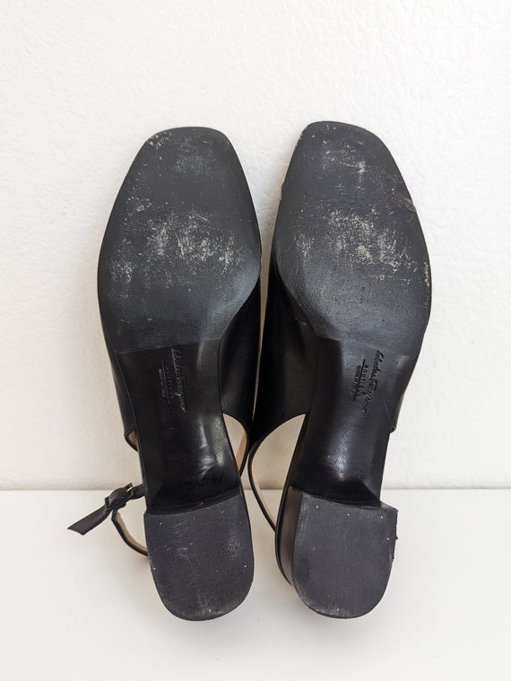 Buy Vintage Salvatore Ferragamo Slingbacks: Black Leather  display picture 2