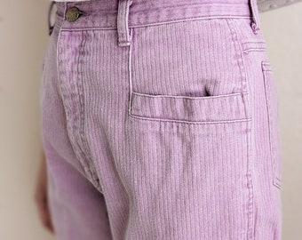 Jean Vintage Années 90 L.E.I. Femme - Taille Haute Violet Denim, Taille 11 (29x28), Occasion Très Bon État