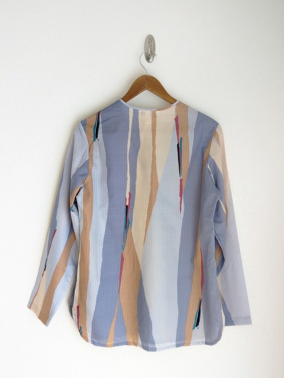 Vintage 70s abstract blouse, Vera Neumann striped… - image 7