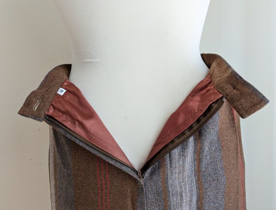 1980s Asymmetrical Brown Wool Crepe Skirt
