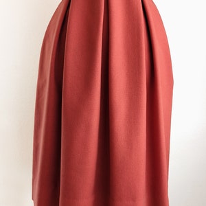 Robe de jour rouge rouille des années 60, robe plissée vintage avec ceinture assortie, taille S petit image 5