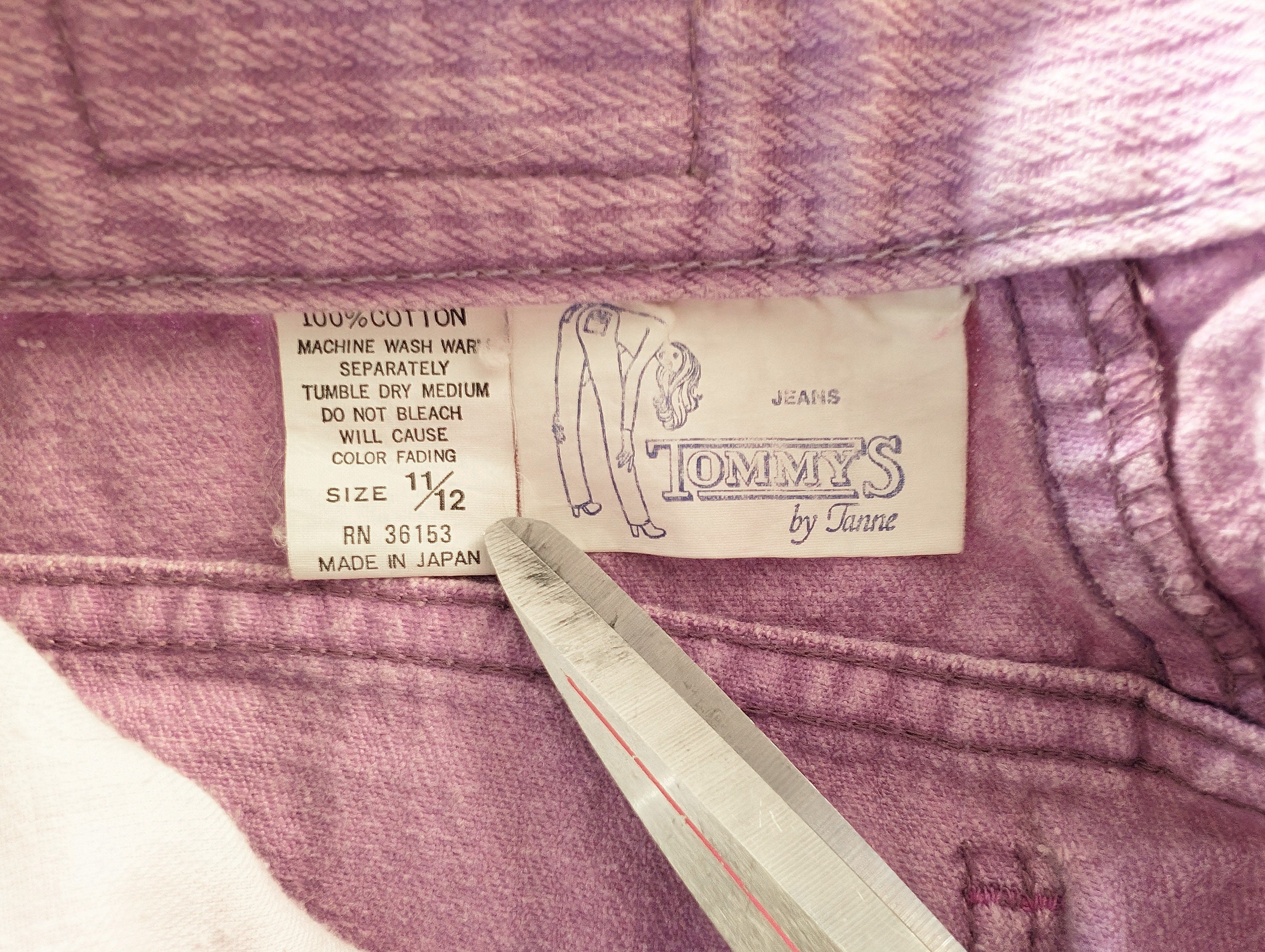 Pantalon Jean Vintage L.E.I. Années 90 Taille Haute Couleur Violet Denim - Taille 11, 29x28 - Très Bon état